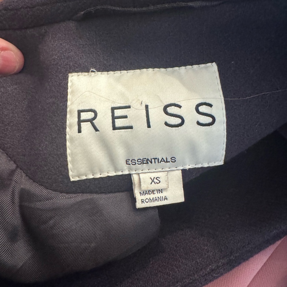 Reiss Navy Tailored Wool Angel Coat XS - Picture 8 of 11